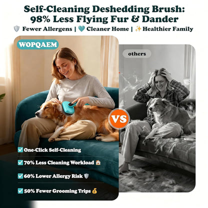 2 Pcs Self Cleaning Slicker Brush & Nail Clippers for Dog and Cats,Shedding Long and Short Haired Pets,Skin Friendly Deshedding Grooming Tool
