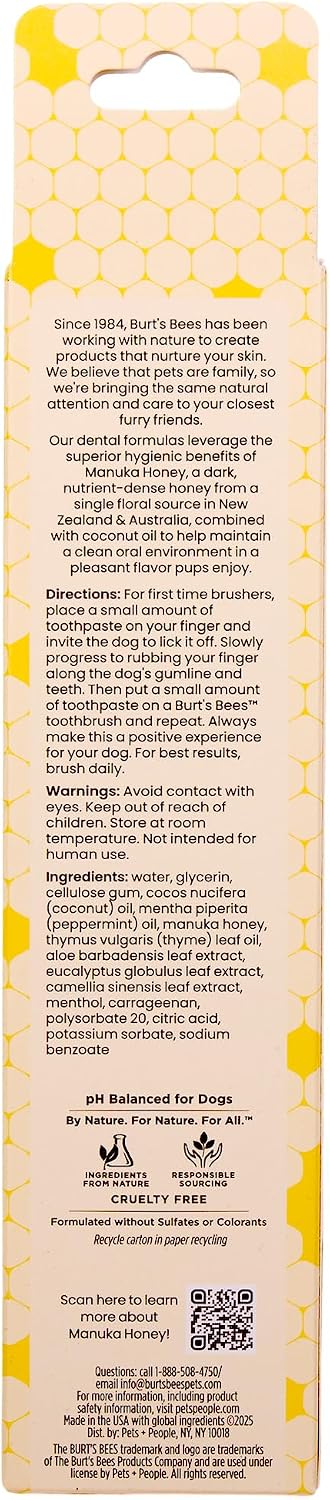 Burt's Bees Manuka Honey Peppermint Puppy Dental Kit, 2.5 Oz