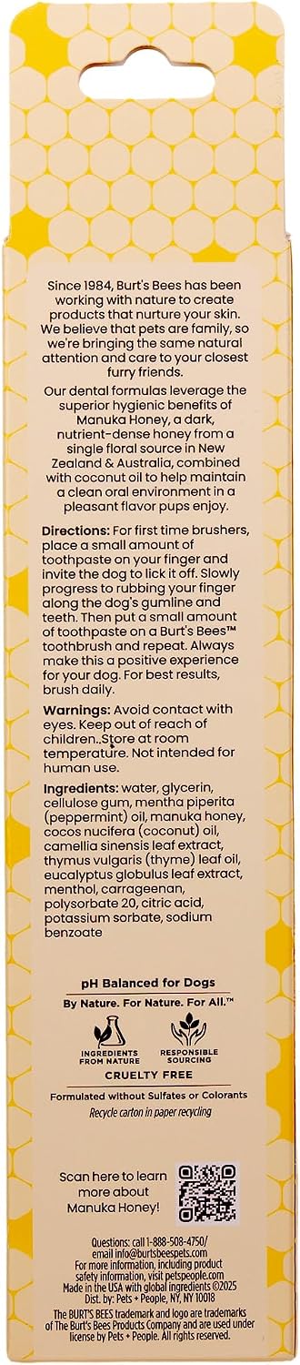 Burt's Bees Manuka Honey Peppermint Puppy Dental Kit, 2.5 Oz
