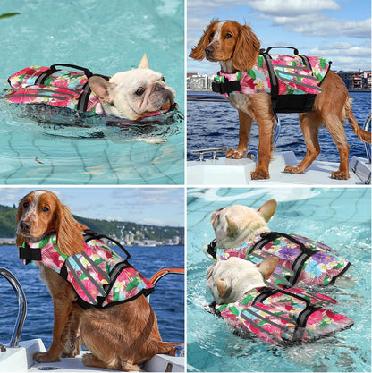 Dog Life Jacket, Cute Wings Adjustable Dog Life Vest with Chin Float and Handle for Swimming Boating Reflective High Buoyancy Swim Float Vest for Small Medium Large Dogs (Blue, M)