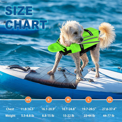Dog Life Jacket, Cute Wings Adjustable Dog Life Vest with Chin Float and Handle for Swimming Boating Reflective High Buoyancy Swim Float Vest for Small Medium Large Dogs (Blue, M)