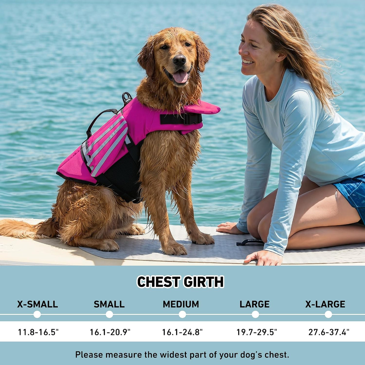 Dog Life Jacket, Cute Wings Adjustable Dog Life Vest with Chin Float and Handle for Swimming Boating Reflective High Buoyancy Swim Float Vest for Small Medium Large Dogs (Blue, M)