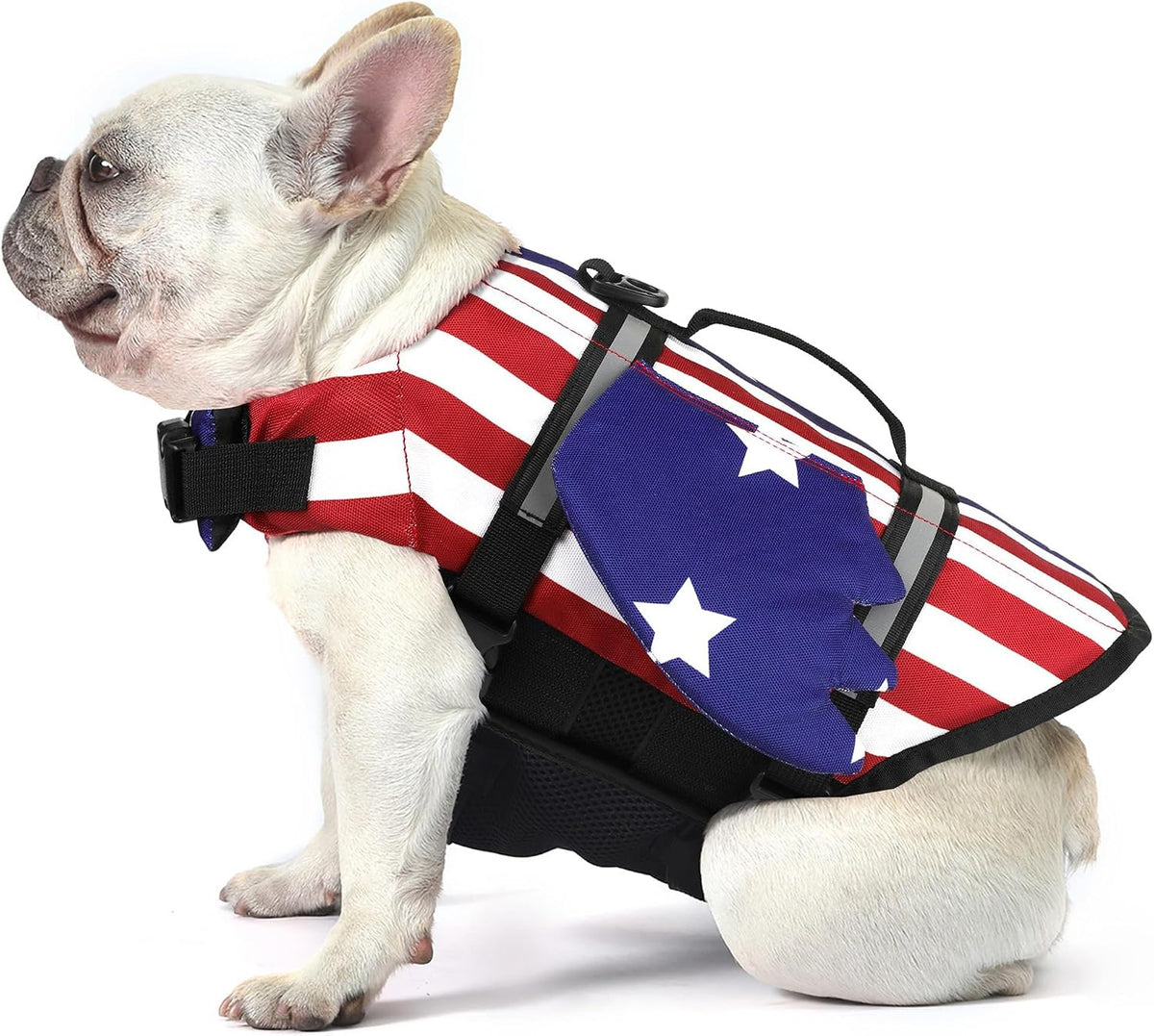 Dog Life Jacket, Cute Wings Adjustable Dog Life Vest with Chin Float and Handle for Swimming Boating Reflective High Buoyancy Swim Float Vest for Small Medium Large Dogs (Blue, M)