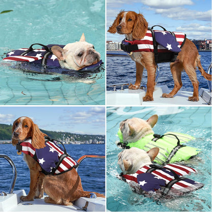 Dog Life Jacket, Cute Wings Adjustable Dog Life Vest with Chin Float and Handle for Swimming Boating Reflective High Buoyancy Swim Float Vest for Small Medium Large Dogs (Blue, M)