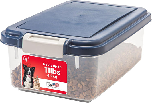 Dog Food Storage Container, Up to 11 lbs, Navy, Made in USA
