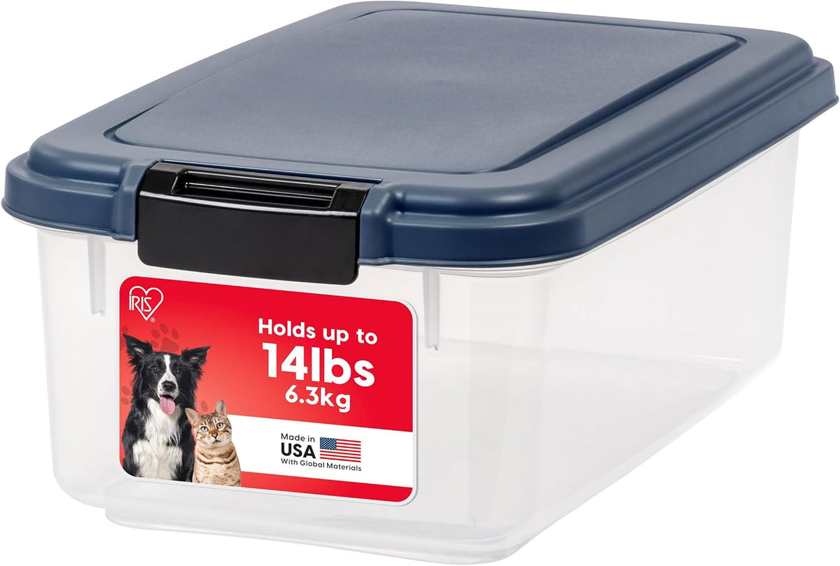 Dog Food Storage Container, Up to 11 lbs, Navy, Made in USA