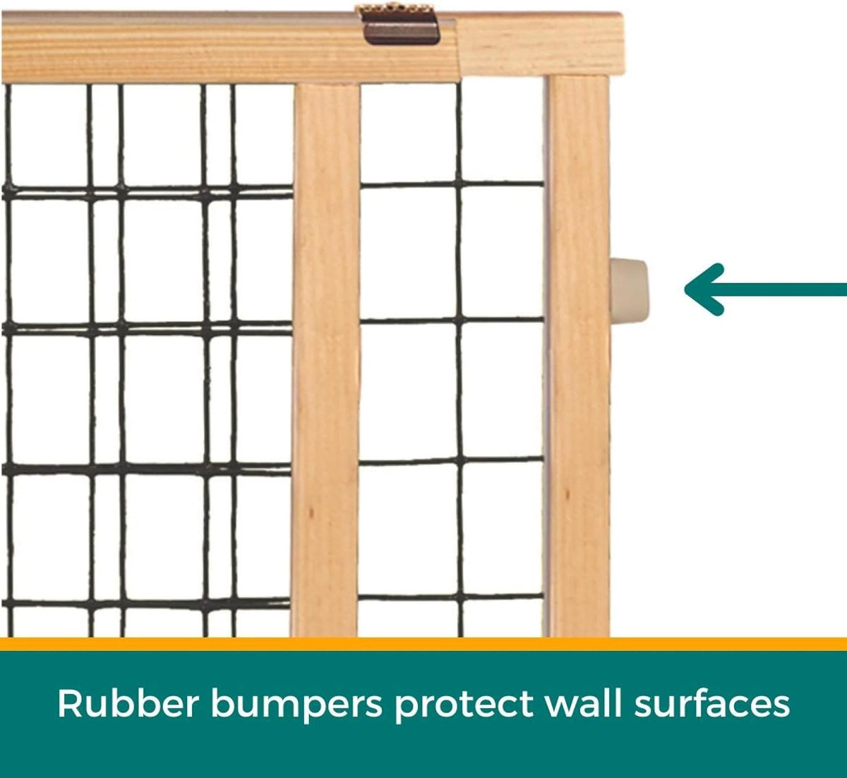 MYPET Wire Mesh Dog Gate: 29.5"-50" Wide, Pressure Mounted with No Tools; Expandable, Durable Pet Gates for Doors and Hallways, 31" Tall, Made with Sustainable Hardwood