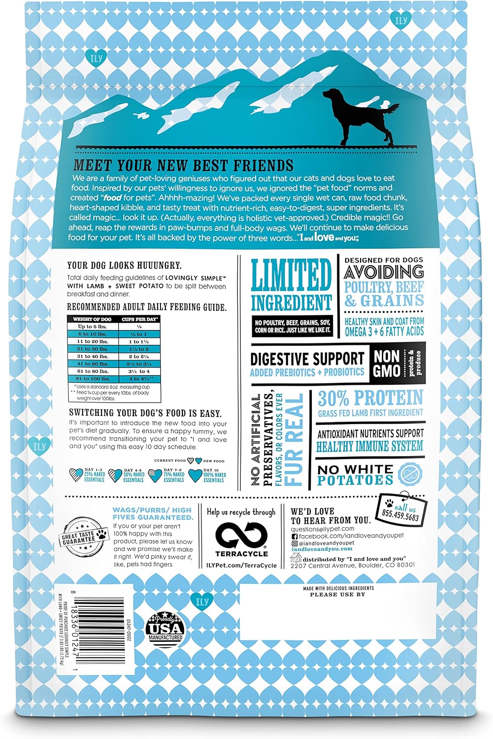 Naked Essentials Dry Dog Food - Lamb + Bison - High Protein, Real Meat, No Fillers, Prebiotics + Probiotics, 4lb Bag