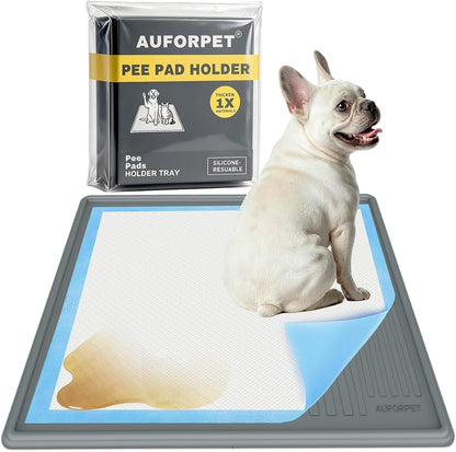 Dog Pee Pad Holder Tray, Fits for 22"x22", with Drain Ridges & Raised Edge