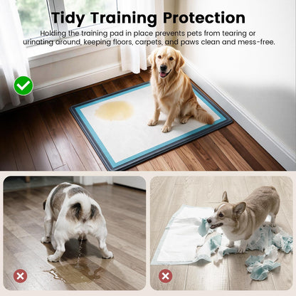 Dog Pee Pad Holder Tray, Fits for 22"x22", with Drain Ridges & Raised Edge