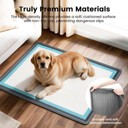 Dog Pee Pad Holder Tray, Fits for 22"x22", with Drain Ridges & Raised Edge