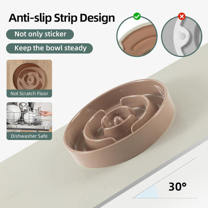 Havniva Ceramic Slow Feeder Dog Bowls, 1.6 Cups Dog Bowl Slow Feeding for Medium Breed, 8.2inch Puzzle Dog Food Bowl Slow Feeder Non-Slip Anti-Gulping and Anti-Choking Reduces Bloating