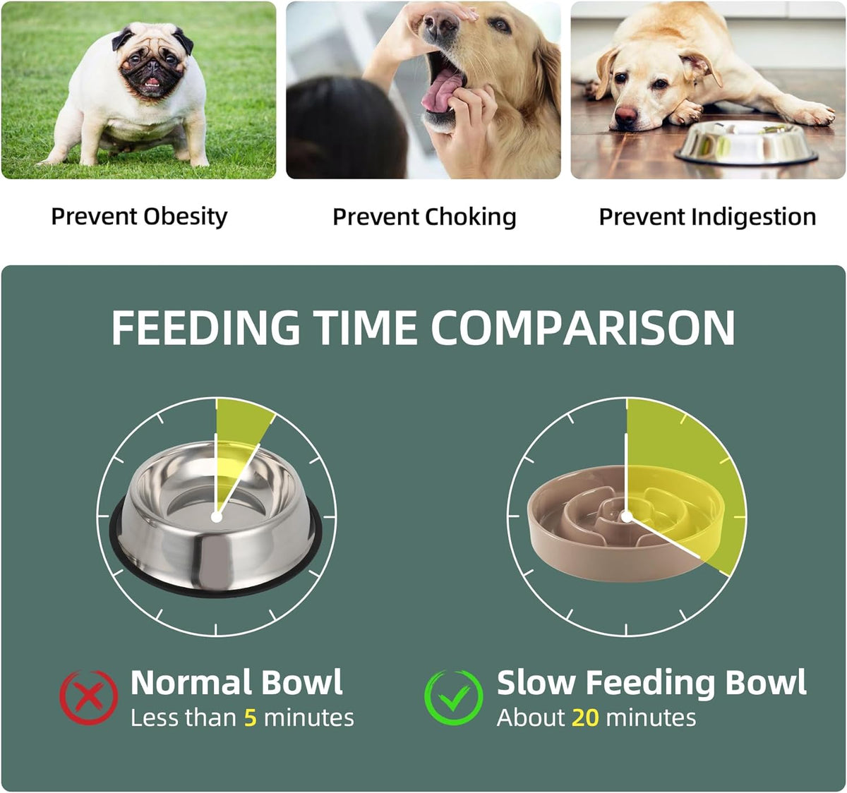 Havniva Ceramic Slow Feeder Dog Bowls, 1.6 Cups Dog Bowl Slow Feeding for Medium Breed, 8.2inch Puzzle Dog Food Bowl Slow Feeder Non-Slip Anti-Gulping and Anti-Choking Reduces Bloating