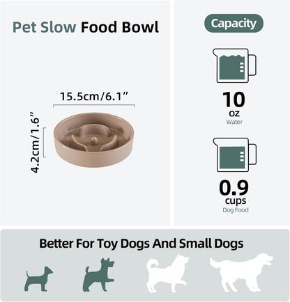 Havniva Ceramic Slow Feeder Dog Bowls, 1.6 Cups Dog Bowl Slow Feeding for Medium Breed, 8.2inch Puzzle Dog Food Bowl Slow Feeder Non-Slip Anti-Gulping and Anti-Choking Reduces Bloating