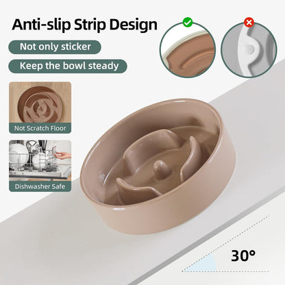 Havniva Ceramic Slow Feeder Dog Bowls, 1.6 Cups Dog Bowl Slow Feeding for Medium Breed, 8.2inch Puzzle Dog Food Bowl Slow Feeder Non-Slip Anti-Gulping and Anti-Choking Reduces Bloating