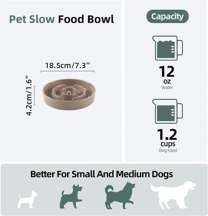 Havniva Ceramic Slow Feeder Dog Bowls, 1.6 Cups Dog Bowl Slow Feeding for Medium Breed, 8.2inch Puzzle Dog Food Bowl Slow Feeder Non-Slip Anti-Gulping and Anti-Choking Reduces Bloating