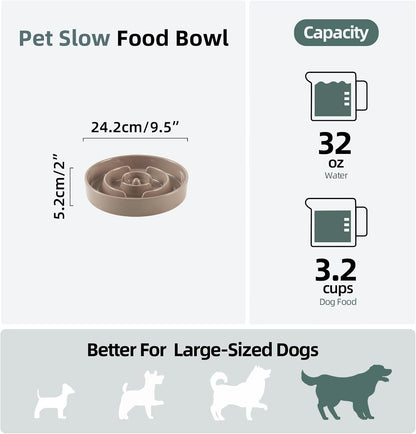 Havniva Ceramic Slow Feeder Dog Bowls, 1.6 Cups Dog Bowl Slow Feeding for Medium Breed, 8.2inch Puzzle Dog Food Bowl Slow Feeder Non-Slip Anti-Gulping and Anti-Choking Reduces Bloating