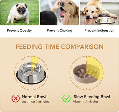 Havniva Ceramic Slow Feeder Dog Bowls, 1.6 Cups Dog Bowl Slow Feeding for Medium Breed, 8.2inch Puzzle Dog Food Bowl Slow Feeder Non-Slip Anti-Gulping and Anti-Choking Reduces Bloating