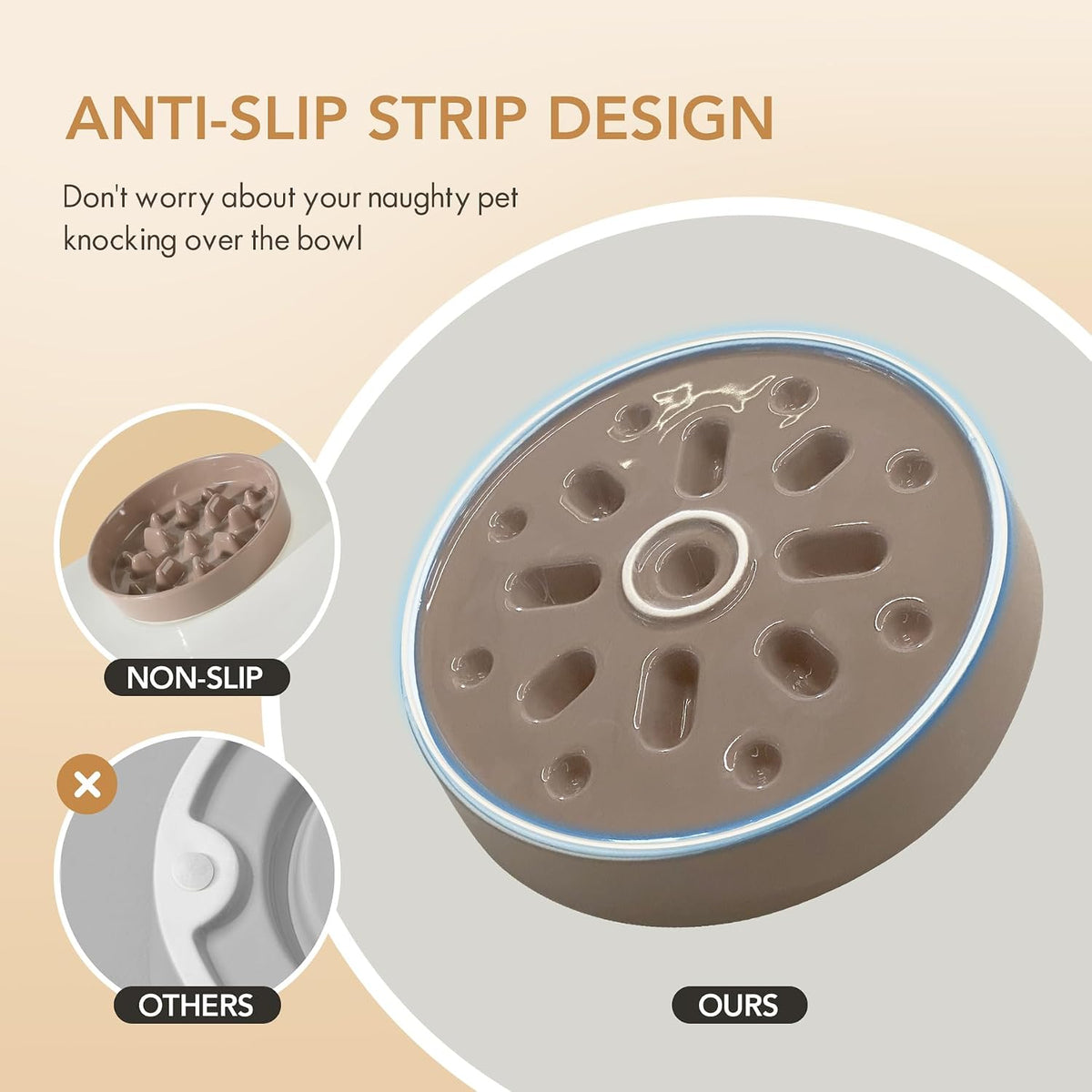 Havniva Ceramic Slow Feeder Dog Bowls, 1.6 Cups Dog Bowl Slow Feeding for Medium Breed, 8.2inch Puzzle Dog Food Bowl Slow Feeder Non-Slip Anti-Gulping and Anti-Choking Reduces Bloating
