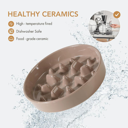 Havniva Ceramic Slow Feeder Dog Bowls, 1.6 Cups Dog Bowl Slow Feeding for Medium Breed, 8.2inch Puzzle Dog Food Bowl Slow Feeder Non-Slip Anti-Gulping and Anti-Choking Reduces Bloating