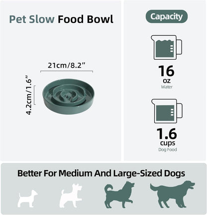 Havniva Ceramic Slow Feeder Dog Bowls, 1.6 Cups Dog Bowl Slow Feeding for Medium Breed, 8.2inch Puzzle Dog Food Bowl Slow Feeder Non-Slip Anti-Gulping and Anti-Choking Reduces Bloating