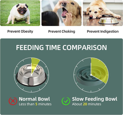 Havniva Ceramic Slow Feeder Dog Bowls, 1.6 Cups Dog Bowl Slow Feeding for Medium Breed, 8.2inch Puzzle Dog Food Bowl Slow Feeder Non-Slip Anti-Gulping and Anti-Choking Reduces Bloating