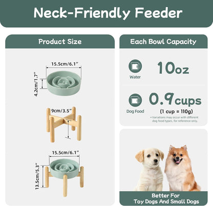 Havniva Ceramic Slow Feeder Dog Bowls, 1.6 Cups Dog Bowl Slow Feeding for Medium Breed, 8.2inch Puzzle Dog Food Bowl Slow Feeder Non-Slip Anti-Gulping and Anti-Choking Reduces Bloating
