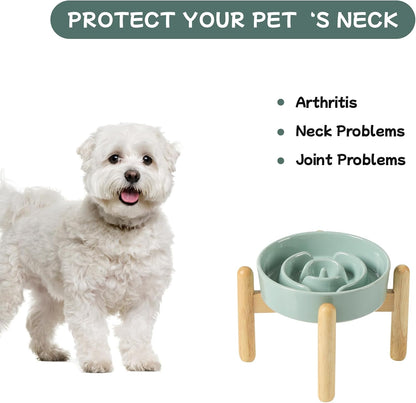 Havniva Ceramic Slow Feeder Dog Bowls, 1.6 Cups Dog Bowl Slow Feeding for Medium Breed, 8.2inch Puzzle Dog Food Bowl Slow Feeder Non-Slip Anti-Gulping and Anti-Choking Reduces Bloating