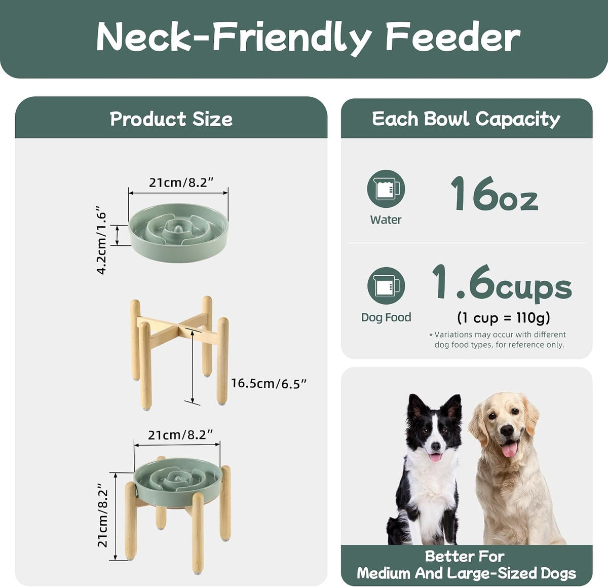 Havniva Ceramic Slow Feeder Dog Bowls, 1.6 Cups Dog Bowl Slow Feeding for Medium Breed, 8.2inch Puzzle Dog Food Bowl Slow Feeder Non-Slip Anti-Gulping and Anti-Choking Reduces Bloating