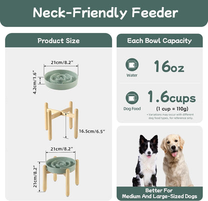 Havniva Ceramic Slow Feeder Dog Bowls, 1.6 Cups Dog Bowl Slow Feeding for Medium Breed, 8.2inch Puzzle Dog Food Bowl Slow Feeder Non-Slip Anti-Gulping and Anti-Choking Reduces Bloating