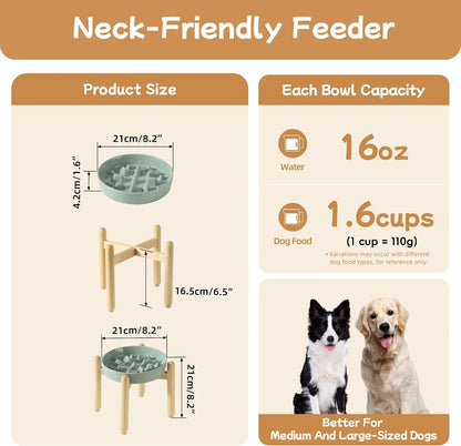 Havniva Ceramic Slow Feeder Dog Bowls, 1.6 Cups Dog Bowl Slow Feeding for Medium Breed, 8.2inch Puzzle Dog Food Bowl Slow Feeder Non-Slip Anti-Gulping and Anti-Choking Reduces Bloating