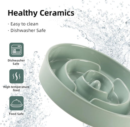 Havniva Ceramic Slow Feeder Dog Bowls, 1.6 Cups Dog Bowl Slow Feeding for Medium Breed, 8.2inch Puzzle Dog Food Bowl Slow Feeder Non-Slip Anti-Gulping and Anti-Choking Reduces Bloating