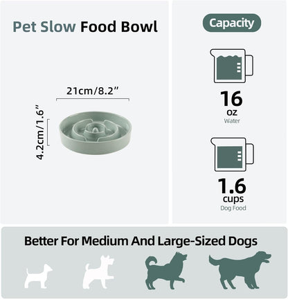 Havniva Ceramic Slow Feeder Dog Bowls, 1.6 Cups Dog Bowl Slow Feeding for Medium Breed, 8.2inch Puzzle Dog Food Bowl Slow Feeder Non-Slip Anti-Gulping and Anti-Choking Reduces Bloating