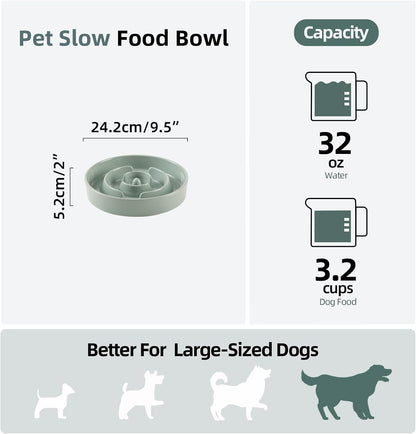 Havniva Ceramic Slow Feeder Dog Bowls, 1.6 Cups Dog Bowl Slow Feeding for Medium Breed, 8.2inch Puzzle Dog Food Bowl Slow Feeder Non-Slip Anti-Gulping and Anti-Choking Reduces Bloating