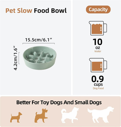 Havniva Ceramic Slow Feeder Dog Bowls, 1.6 Cups Dog Bowl Slow Feeding for Medium Breed, 8.2inch Puzzle Dog Food Bowl Slow Feeder Non-Slip Anti-Gulping and Anti-Choking Reduces Bloating