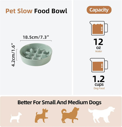 Havniva Ceramic Slow Feeder Dog Bowls, 1.6 Cups Dog Bowl Slow Feeding for Medium Breed, 8.2inch Puzzle Dog Food Bowl Slow Feeder Non-Slip Anti-Gulping and Anti-Choking Reduces Bloating