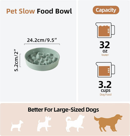 Havniva Ceramic Slow Feeder Dog Bowls, 1.6 Cups Dog Bowl Slow Feeding for Medium Breed, 8.2inch Puzzle Dog Food Bowl Slow Feeder Non-Slip Anti-Gulping and Anti-Choking Reduces Bloating