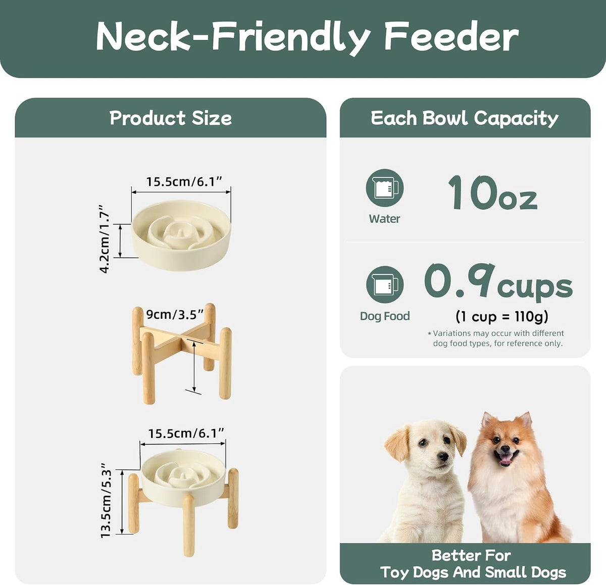 Havniva Ceramic Slow Feeder Dog Bowls, 1.6 Cups Dog Bowl Slow Feeding for Medium Breed, 8.2inch Puzzle Dog Food Bowl Slow Feeder Non-Slip Anti-Gulping and Anti-Choking Reduces Bloating