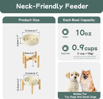 Havniva Ceramic Slow Feeder Dog Bowls, 1.6 Cups Dog Bowl Slow Feeding for Medium Breed, 8.2inch Puzzle Dog Food Bowl Slow Feeder Non-Slip Anti-Gulping and Anti-Choking Reduces Bloating