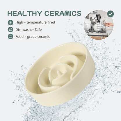 Havniva Ceramic Slow Feeder Dog Bowls, 1.6 Cups Dog Bowl Slow Feeding for Medium Breed, 8.2inch Puzzle Dog Food Bowl Slow Feeder Non-Slip Anti-Gulping and Anti-Choking Reduces Bloating