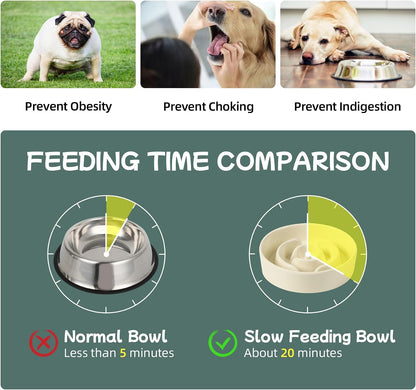 Havniva Ceramic Slow Feeder Dog Bowls, 1.6 Cups Dog Bowl Slow Feeding for Medium Breed, 8.2inch Puzzle Dog Food Bowl Slow Feeder Non-Slip Anti-Gulping and Anti-Choking Reduces Bloating