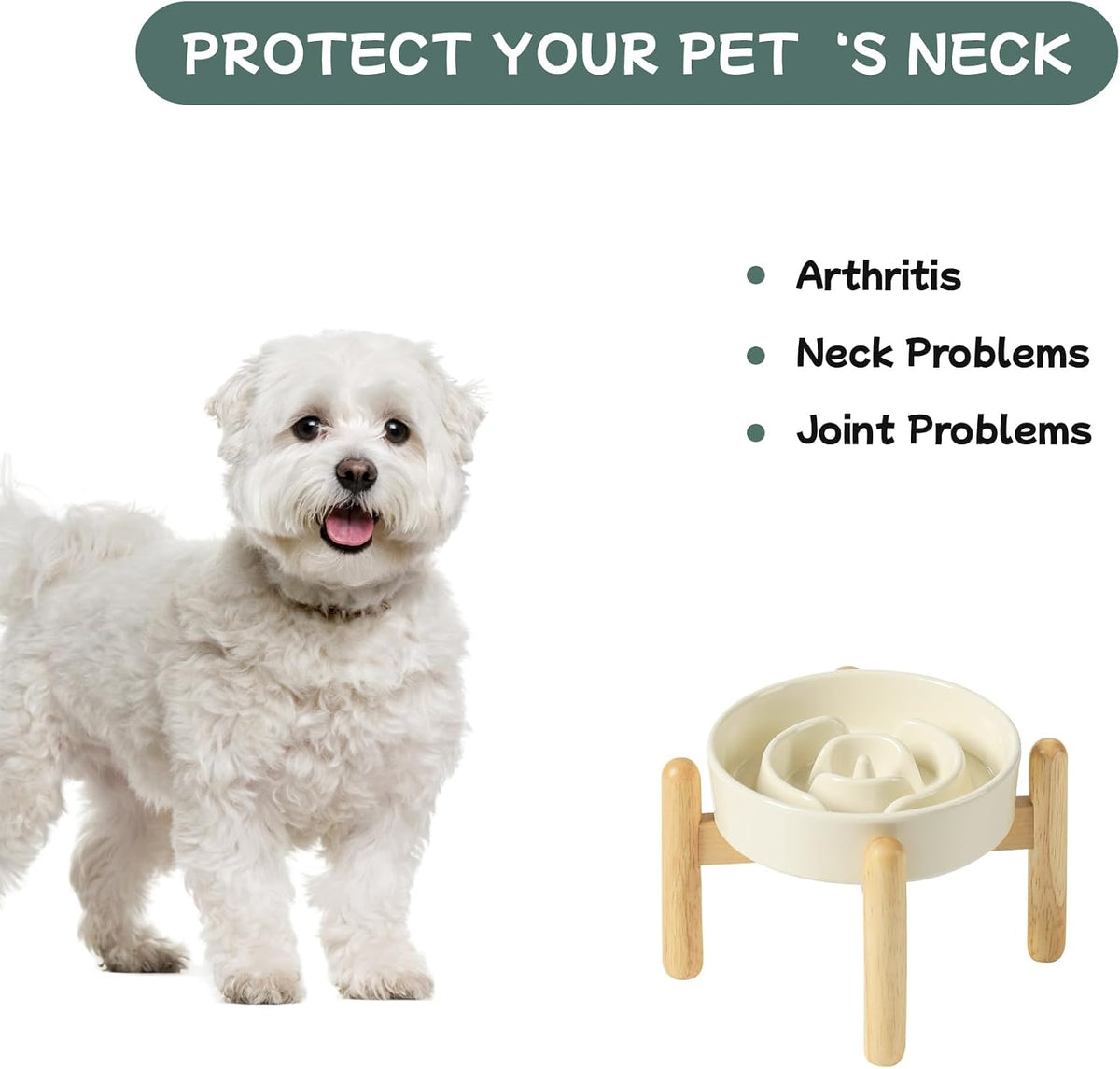 Havniva Ceramic Slow Feeder Dog Bowls, 1.6 Cups Dog Bowl Slow Feeding for Medium Breed, 8.2inch Puzzle Dog Food Bowl Slow Feeder Non-Slip Anti-Gulping and Anti-Choking Reduces Bloating