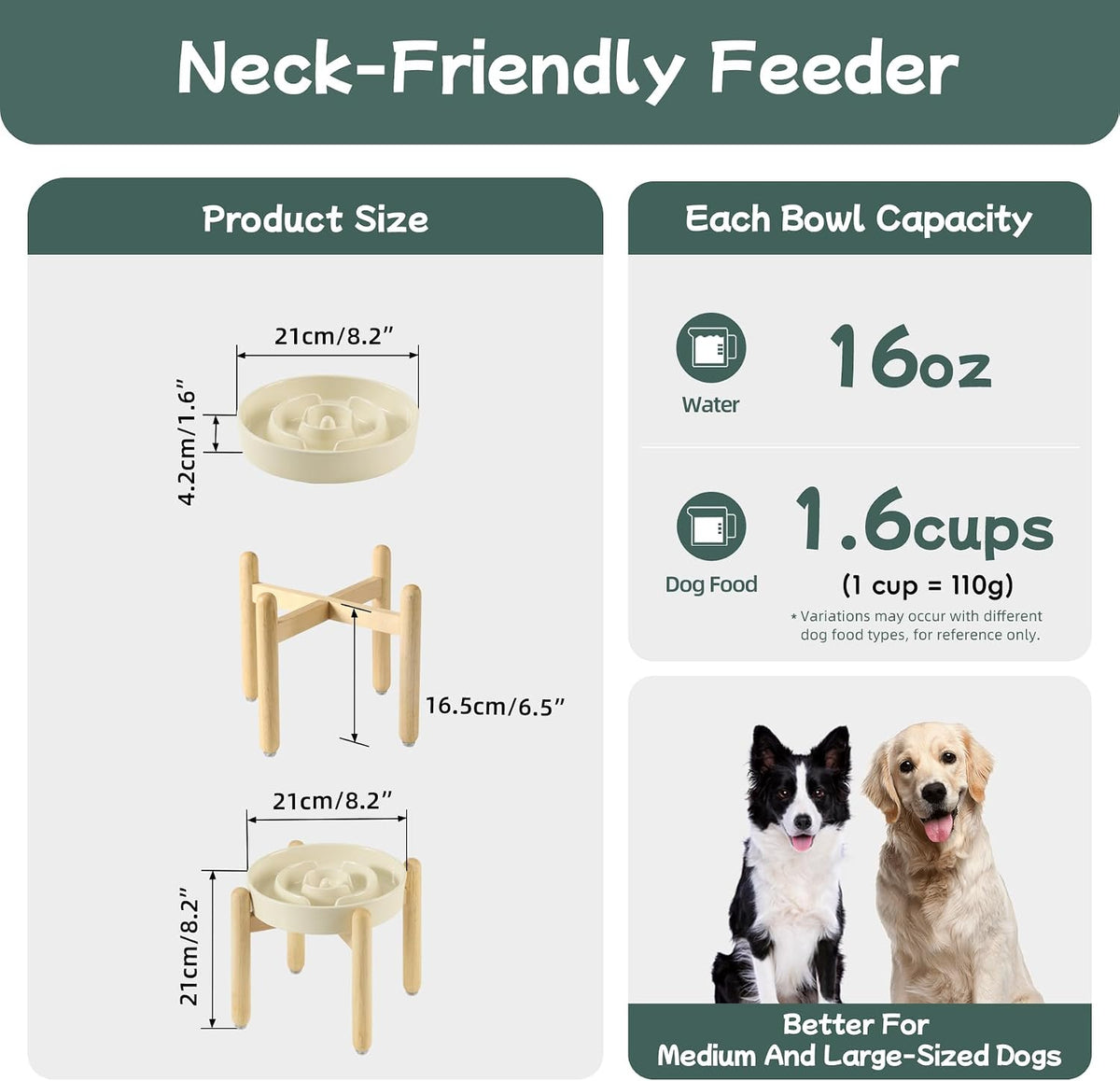 Havniva Ceramic Slow Feeder Dog Bowls, 1.6 Cups Dog Bowl Slow Feeding for Medium Breed, 8.2inch Puzzle Dog Food Bowl Slow Feeder Non-Slip Anti-Gulping and Anti-Choking Reduces Bloating