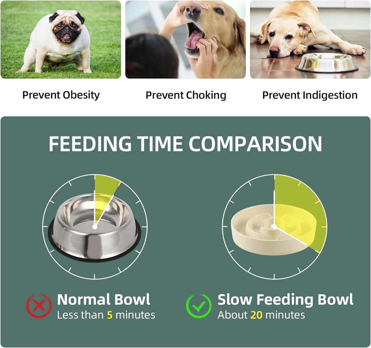 Havniva Ceramic Slow Feeder Dog Bowls, 1.6 Cups Dog Bowl Slow Feeding for Medium Breed, 8.2inch Puzzle Dog Food Bowl Slow Feeder Non-Slip Anti-Gulping and Anti-Choking Reduces Bloating