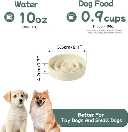 Havniva Ceramic Slow Feeder Dog Bowls, 1.6 Cups Dog Bowl Slow Feeding for Medium Breed, 8.2inch Puzzle Dog Food Bowl Slow Feeder Non-Slip Anti-Gulping and Anti-Choking Reduces Bloating