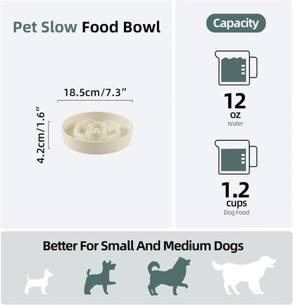 Havniva Ceramic Slow Feeder Dog Bowls, 1.6 Cups Dog Bowl Slow Feeding for Medium Breed, 8.2inch Puzzle Dog Food Bowl Slow Feeder Non-Slip Anti-Gulping and Anti-Choking Reduces Bloating