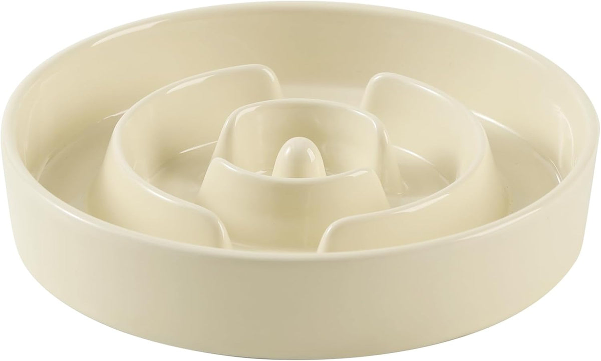 Havniva Ceramic Slow Feeder Dog Bowls, 1.6 Cups Dog Bowl Slow Feeding for Medium Breed, 8.2inch Puzzle Dog Food Bowl Slow Feeder Non-Slip Anti-Gulping and Anti-Choking Reduces Bloating
