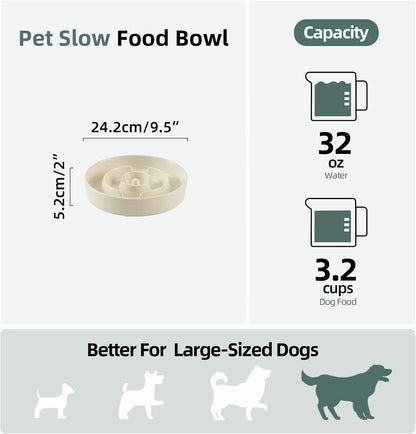 Havniva Ceramic Slow Feeder Dog Bowls, 1.6 Cups Dog Bowl Slow Feeding for Medium Breed, 8.2inch Puzzle Dog Food Bowl Slow Feeder Non-Slip Anti-Gulping and Anti-Choking Reduces Bloating