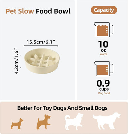 Havniva Ceramic Slow Feeder Dog Bowls, 1.6 Cups Dog Bowl Slow Feeding for Medium Breed, 8.2inch Puzzle Dog Food Bowl Slow Feeder Non-Slip Anti-Gulping and Anti-Choking Reduces Bloating