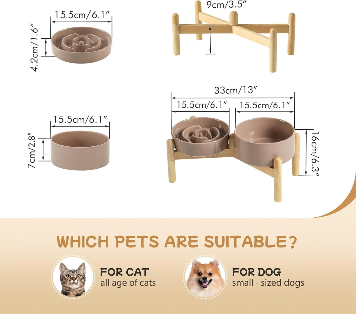 Havniva Ceramic Slow Feeder Dog Bowls, 1.6 Cups Dog Bowl Slow Feeding for Medium Breed, 8.2inch Puzzle Dog Food Bowl Slow Feeder Non-Slip Anti-Gulping and Anti-Choking Reduces Bloating
